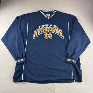 Notre Dame Fighting Irish Lee Sport Sweatshirt Mens XL Blue Embroidered 90s Vtg